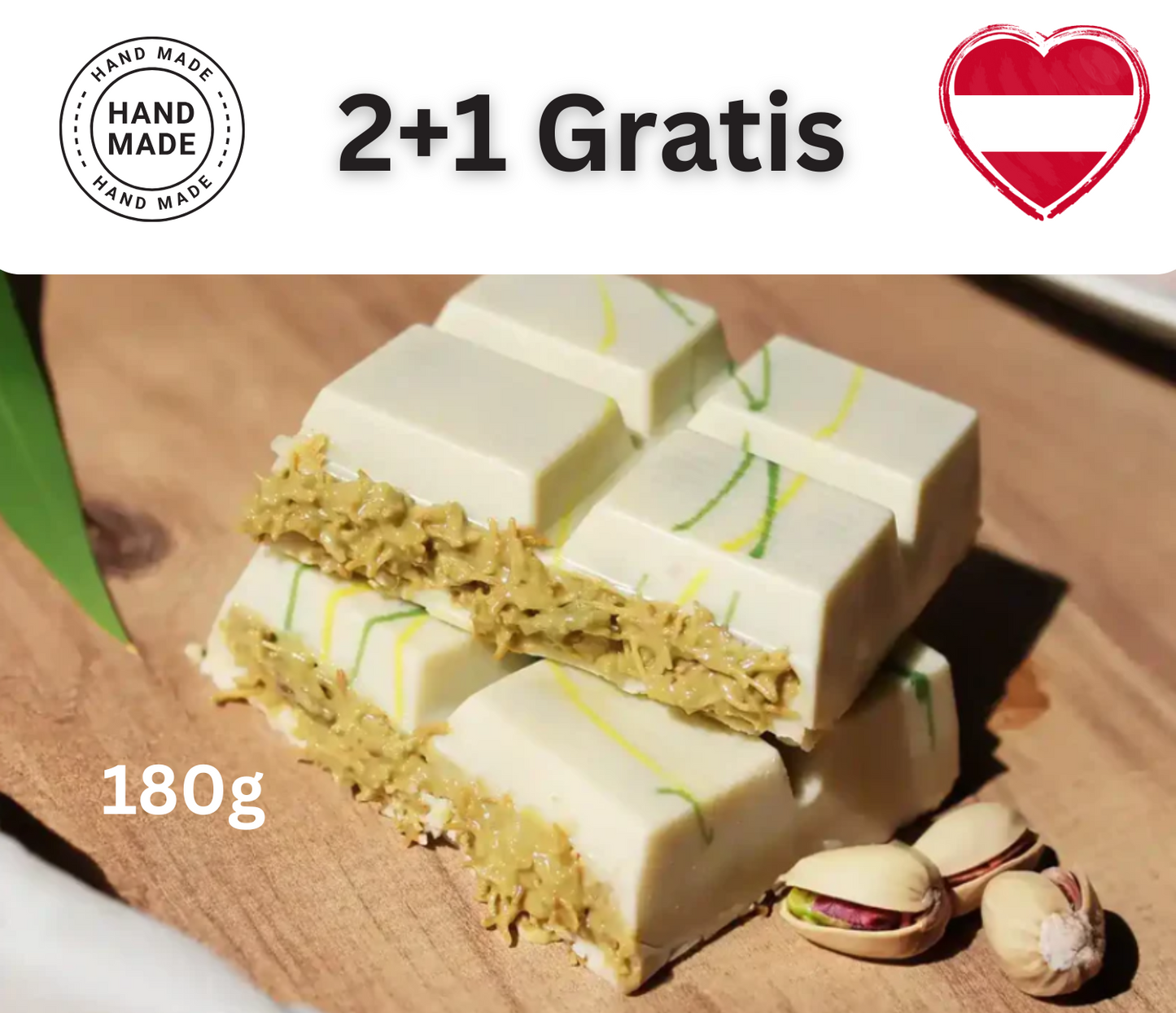 🎉 2+1 Gratis auf Weiße Dubai Schokolade!